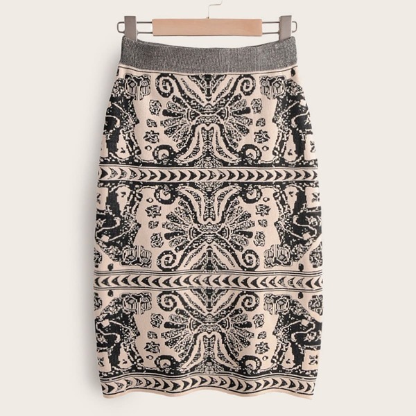 

Tribal Print Bodycon Sweater Skirt, Multicolor