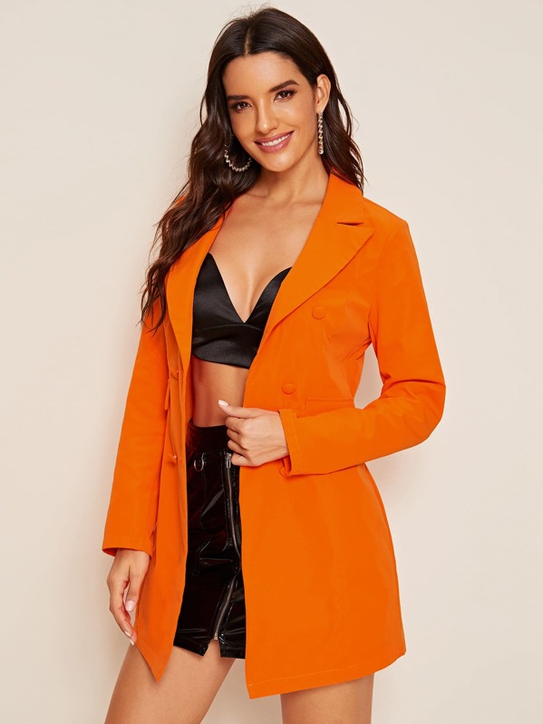 

Neon Orange Double Breasted Blazer, Juliana