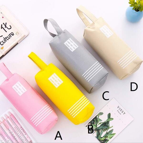 

Double Zipper Design Portable Pencil Bag 1pc