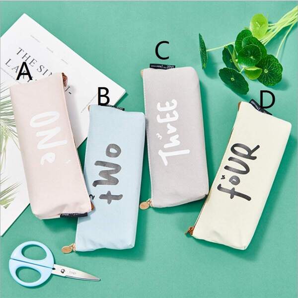 

Letter Print Zipper Pencil Bag 1pc