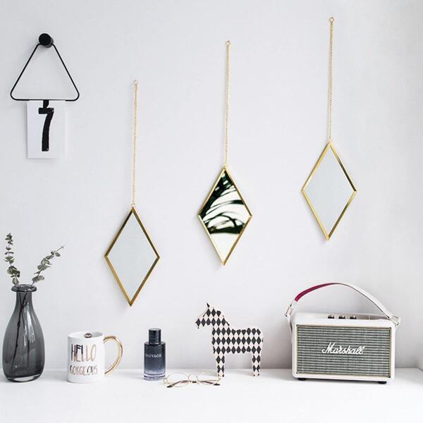 

Rhombus Shaped Wall Hanging Mirror