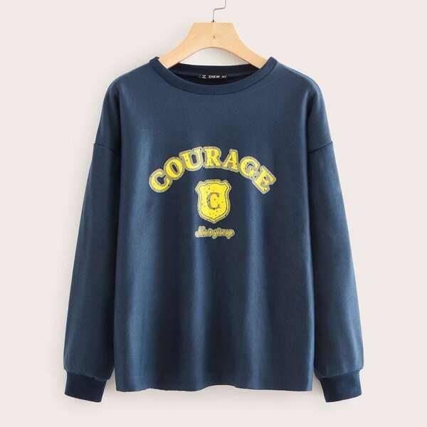 

Slogan Graphic Sweatshirt, Navy