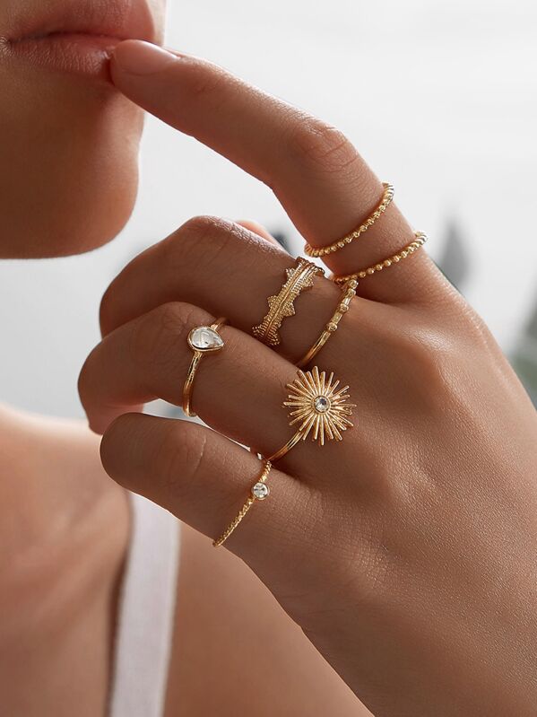 

Simple Ring 7pcs, Gold