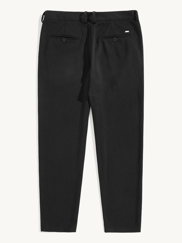 

Men Solid Slant Pocket Pants, Black