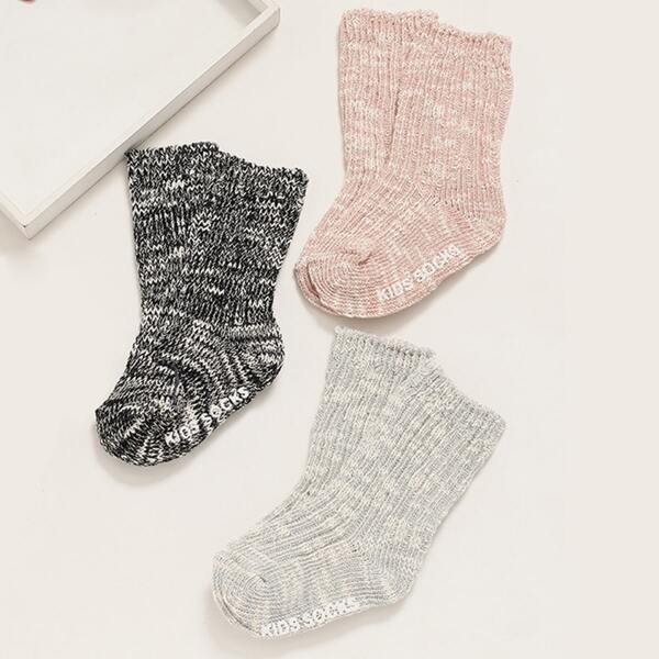 

3pairs Toddler Kids Letter Graphic Socks, Multicolor