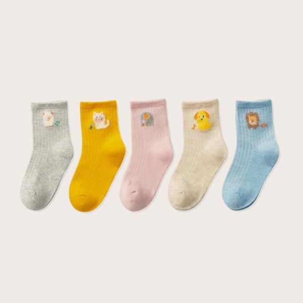 

Toddler Kids Cartoon Pattern Socks 5pairs, Multicolor