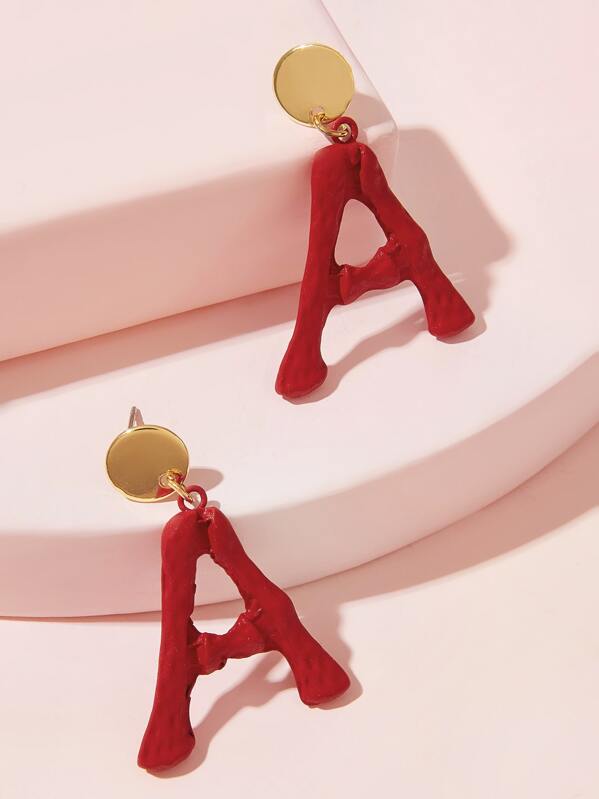 

Round Decor A Drop Earrings 1pair, Red