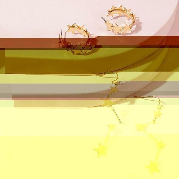 

Star Decor Earrings 2pairs, Gold