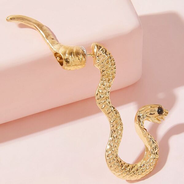 

Serpentine Design Earrings Jackets 1pc, Gold