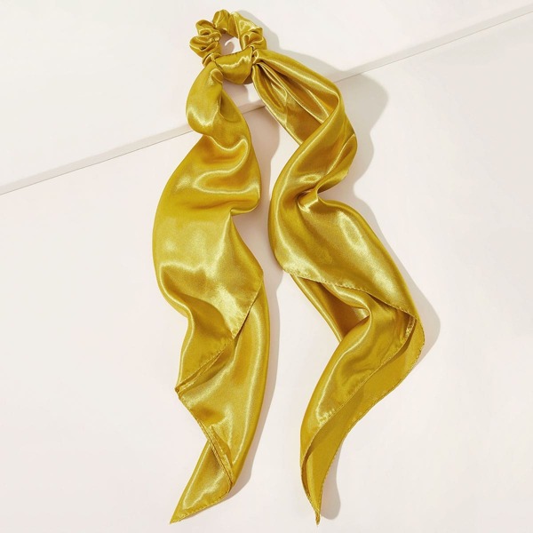 

Simple Satin Scrunchie Scarf, Yellow
