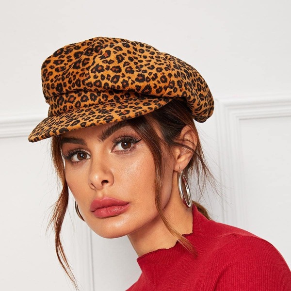 

Leopard Pattern Bakerboy Hat, Multicolor