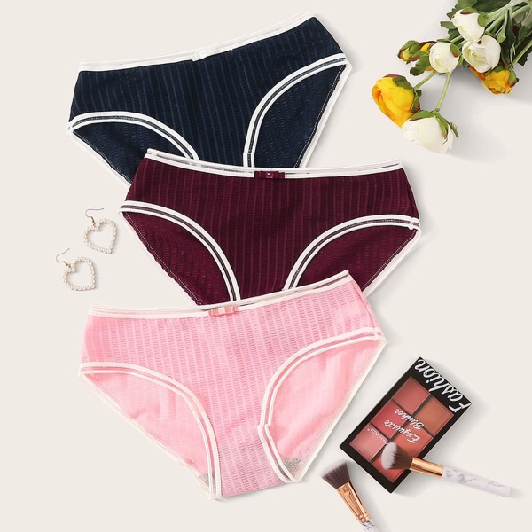

Rib Panty Set 3pack, Multicolor