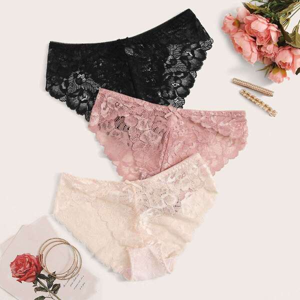 

Floral Lace Panty Set 3pack, Multicolor