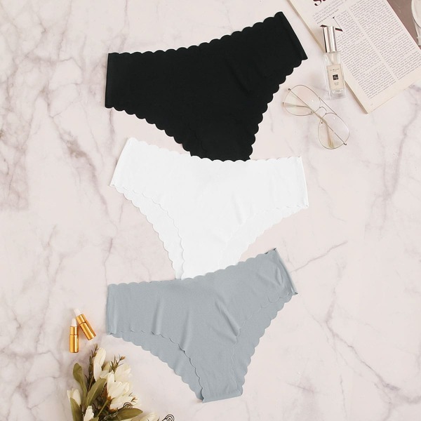 

Scallop Trim Panty Set 3pack, Multicolor