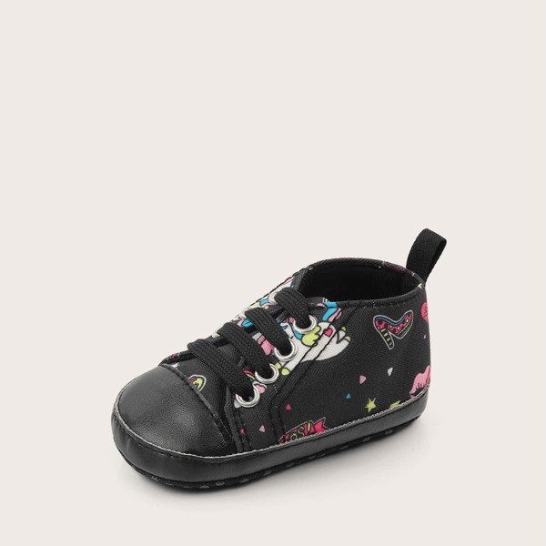 

Baby Girls Random Unicorn Print Sneakers, Black