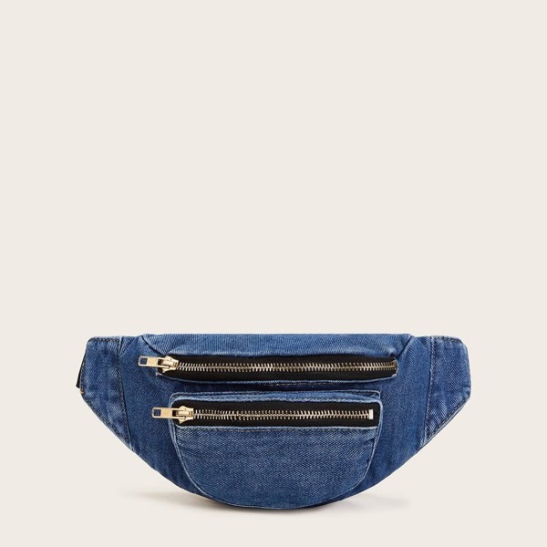 

Zip Front Denim Fanny Pack