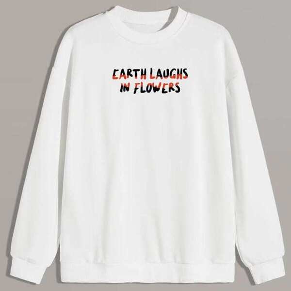 

Men Drop Shoulder Slogan Print Sweatshirt