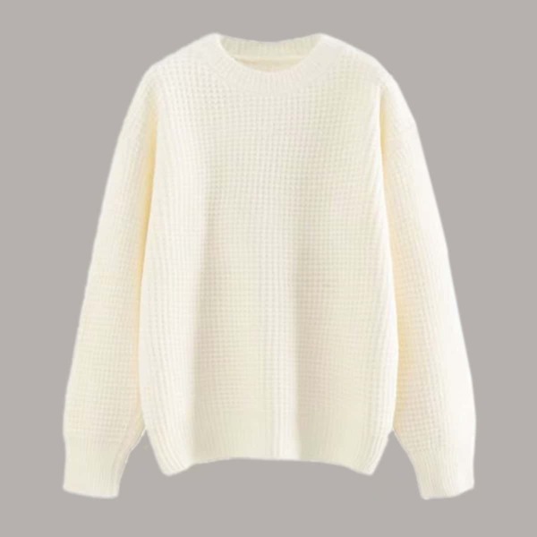 

Drop Shoulder Waffle Knit Jumper, White