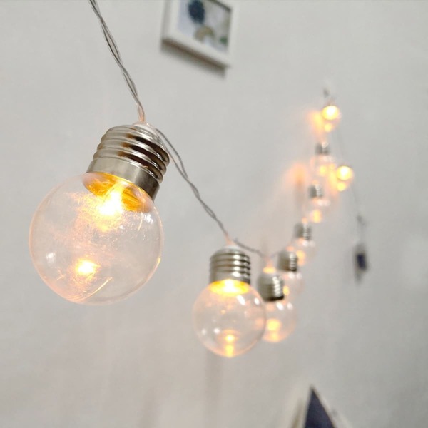 

10pcs Globe Bulb String Light, White