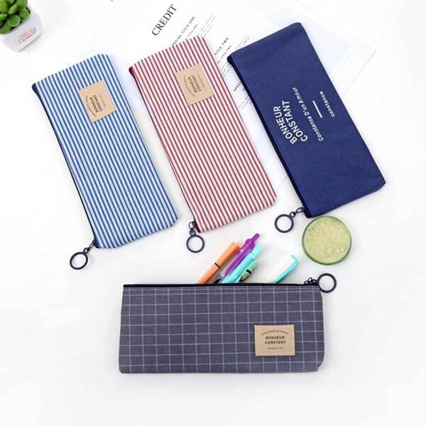 

1pc Stripe Pattern Pencil Bag