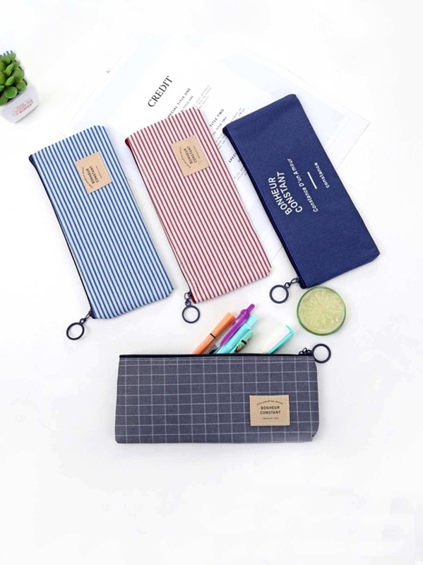 

1pc Stripe Pattern Pencil Bag