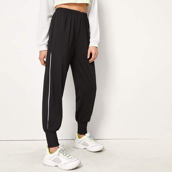 

Zip Up Side Elastic Waist Sweatpants