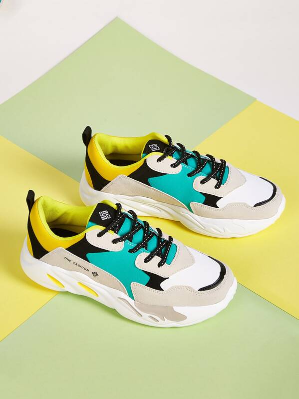 

Men Color Block Suede Sneakers, Multicolor