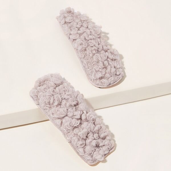 

2pcs Fluffy Hair Snap Clip