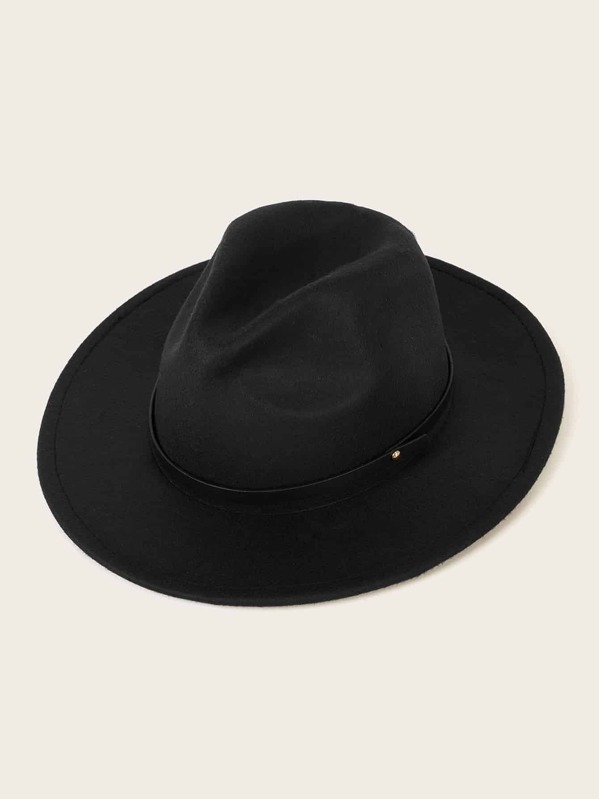 

Belt Decor Floppy Hat, Black