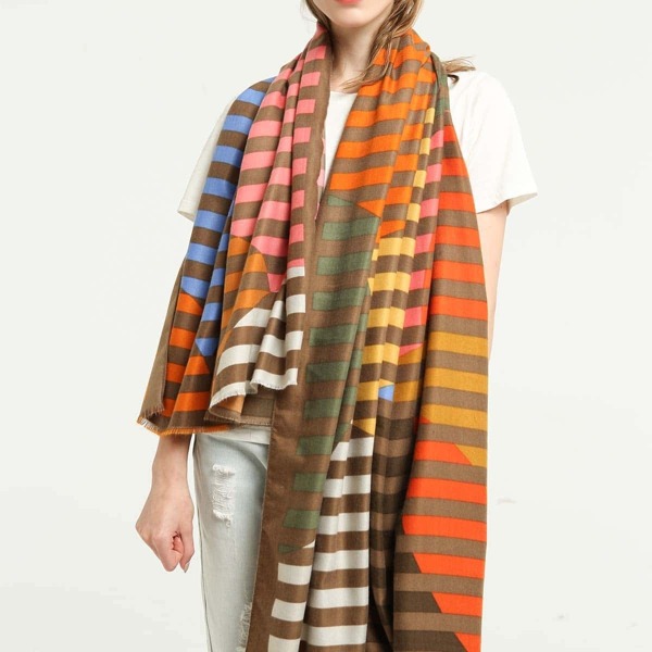 

Colorblock Striped Scarf, Multicolor
