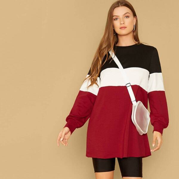

Cut-and-sew Longline Sweatshirt Without Bag