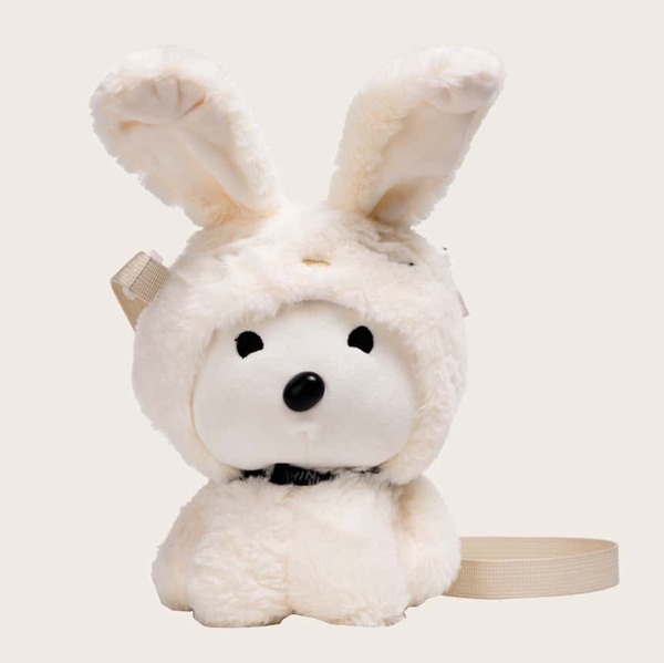 

Girls Fluffy Rabbit Ear Decor Crossbody Bag