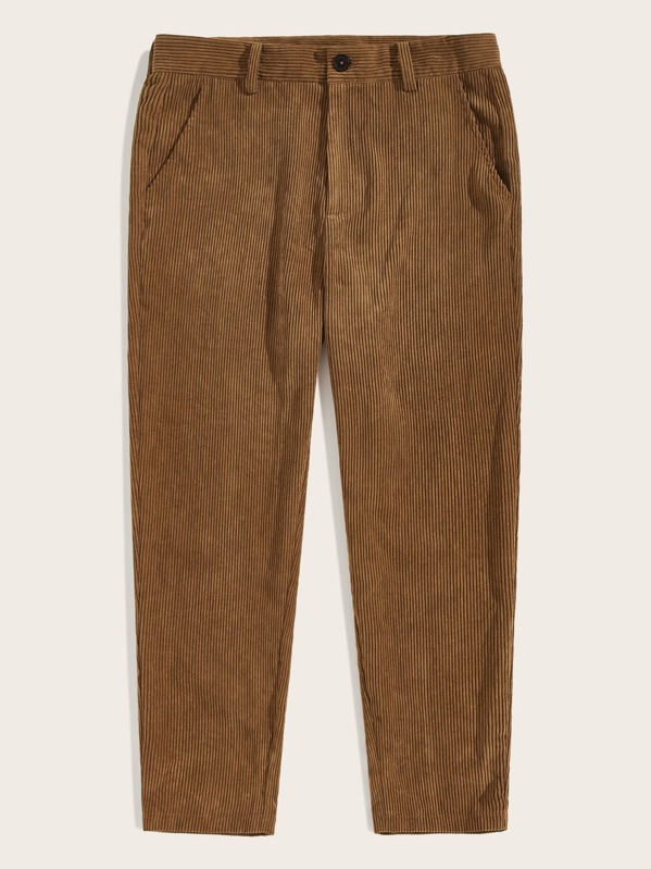 

Men Corduroy Tapered Pants, Brown