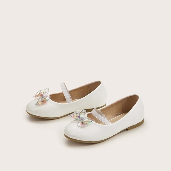 

Toddler Girls Clear Bow Decor Flats