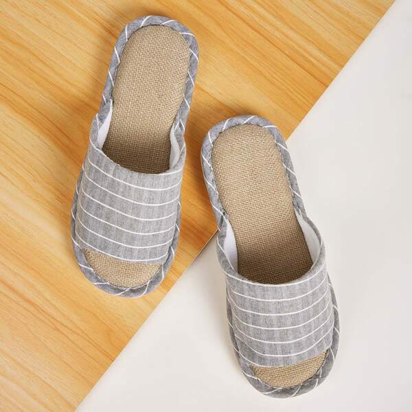 

Men Open Toe Striped Slippers