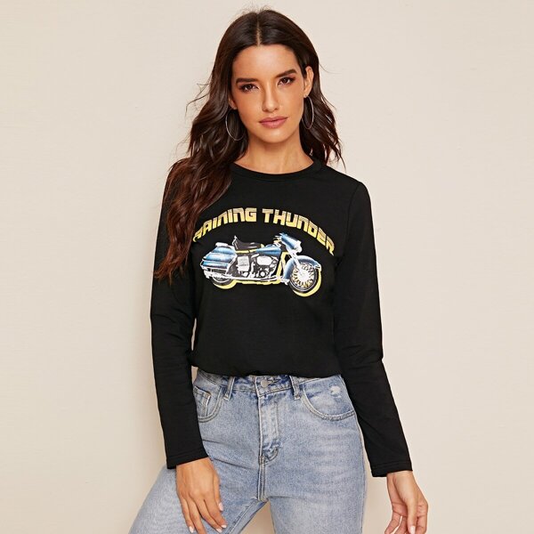 

Graphic Print Tee, Black