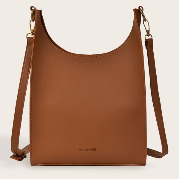 

Minimalist Shoulder Bag With Inner Pouch, Brown