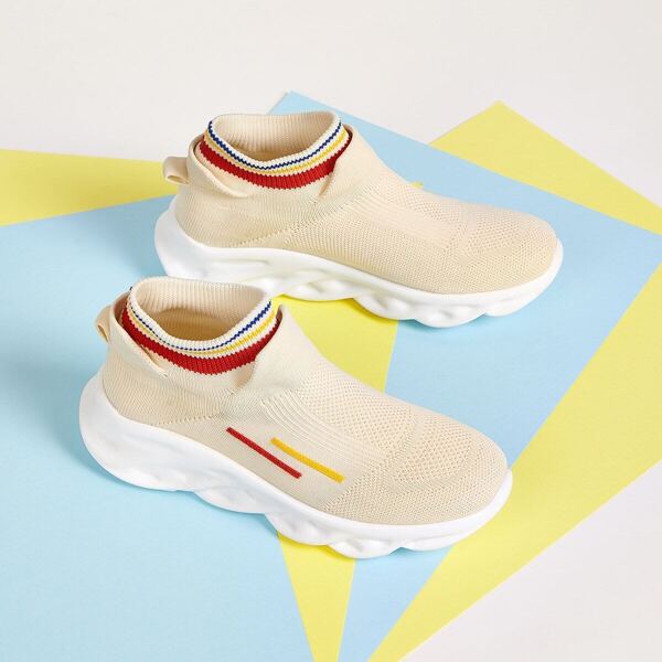 

Striped Detail Slip On Chunky Sneakers