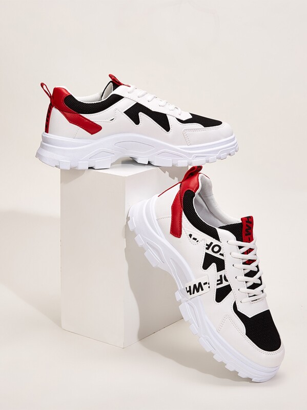 

Men Lace-up Front Chunky Sneakers, Multicolor