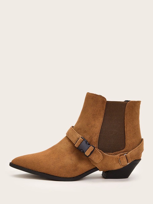 

Release Buckle Decor Chelsea Boots, Brown
