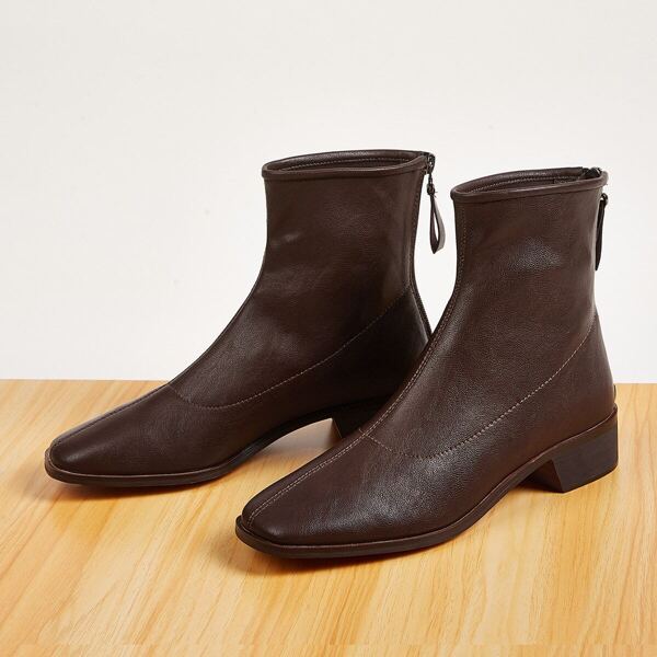 

Zip Back Square Toe Combat Boots