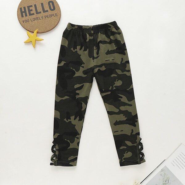 

Toddler Girls Criss Cross Hem Camo Pants