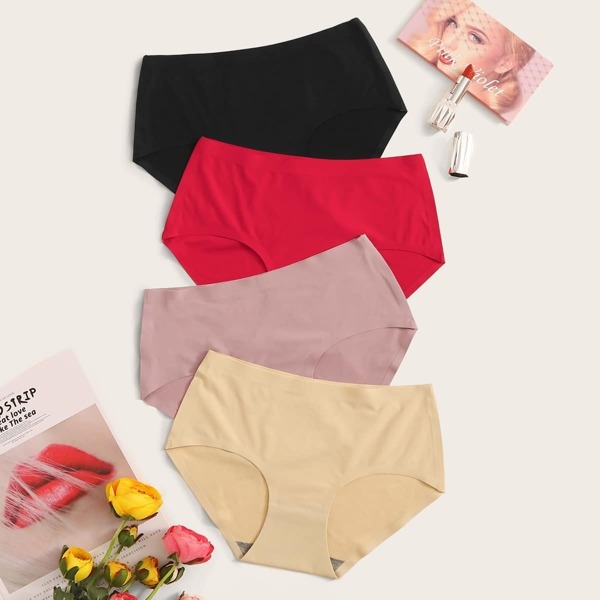 

4pack Solid Panty Set, Multicolor