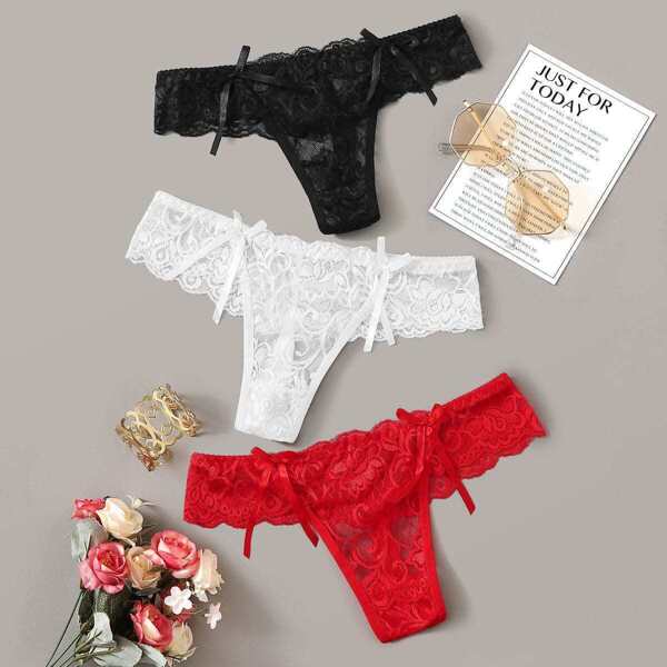 

3pack Floral Lace Panty Set