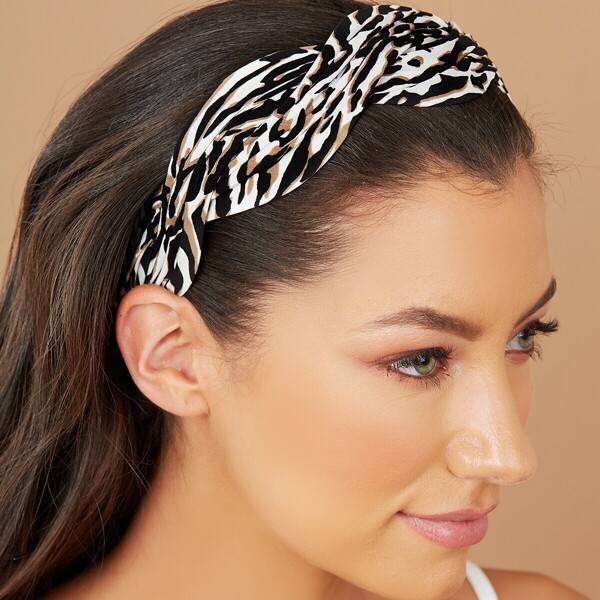 

Zebra Print Scarf Scalloped Headband