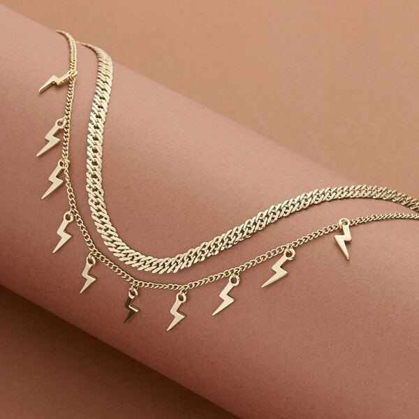 

Layered Multi Lightening Pendant Necklace