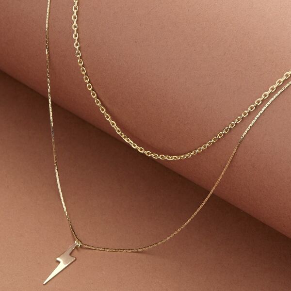 

Layered Thunderbolt Pendant Necklace