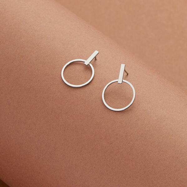 

Bar And Mini Hoop Earrings