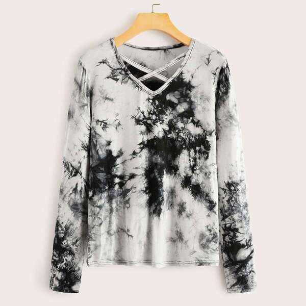 

Tie Dye Criss Cross Tee