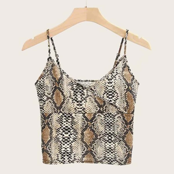 Snakeskin Print Crop Cami Top